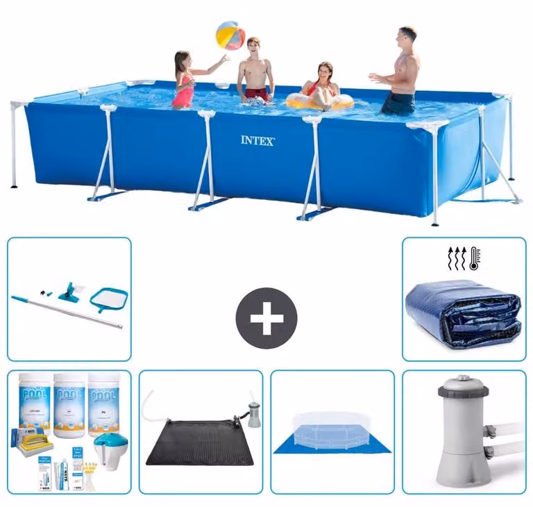 Piscina fuori terra rettangolare - 450x220x84 cm - 7 pezzi - Modello S20071