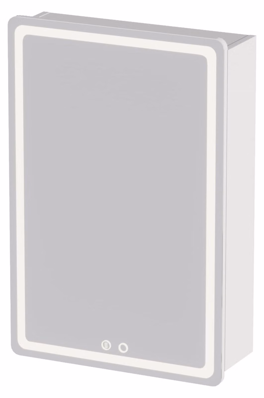 Specchio con armadietto a LED, dimensioni 50x75x16 cm, con funzione di regolazione dell'intensità luminosa, 3 colori, antiappannamento, colore bianco