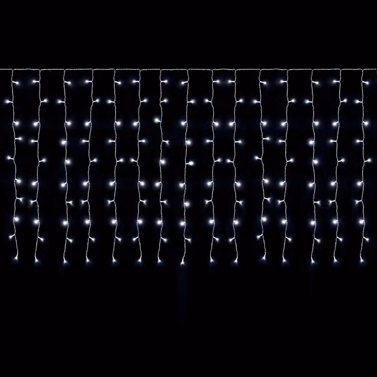 Tenda luminosa per finestre, dimensioni 2 x 1 metro, 100 LED, effetto pioggia di ghiaccio, catena luminosa