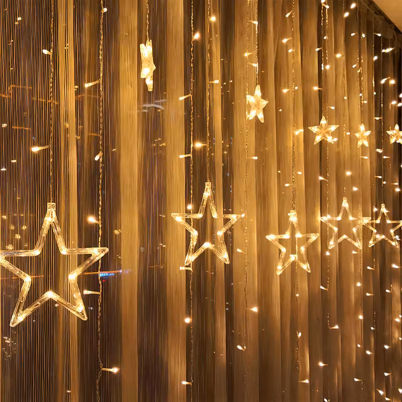 138 LED con 12 stelle Tenda a stelle con 8 modalità e funzione di memoria