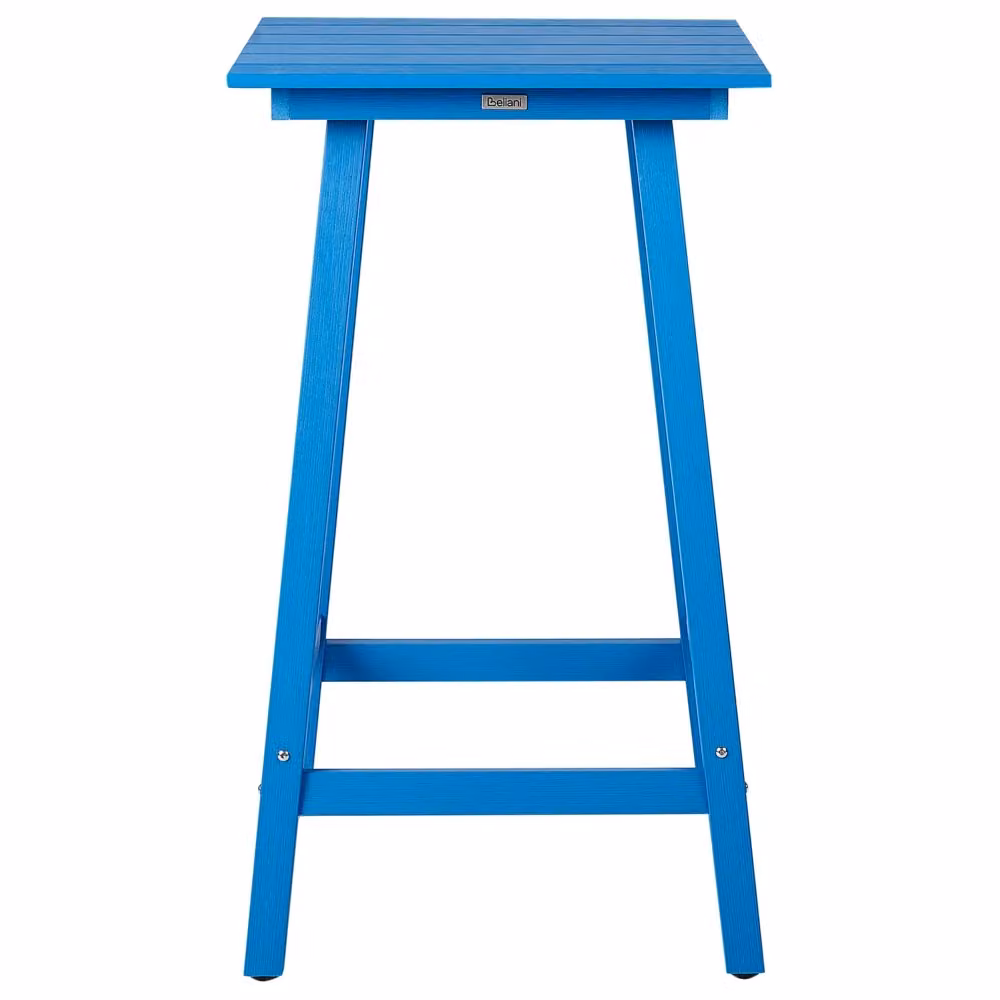 Tavolo da bar moderno BELIANI blu per giardino e terrazza L/P: 60 x 60 cm, H: 103 cm – 2