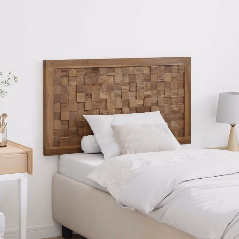 Testiera del letto vidaXL in legno di teak solido naturale stile rustico marrone