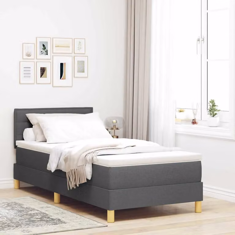 Letto ibrido vidaXL con illuminazione LED sottostante e porta di ricarica USB, Grigio, L 80 x P 200 cm