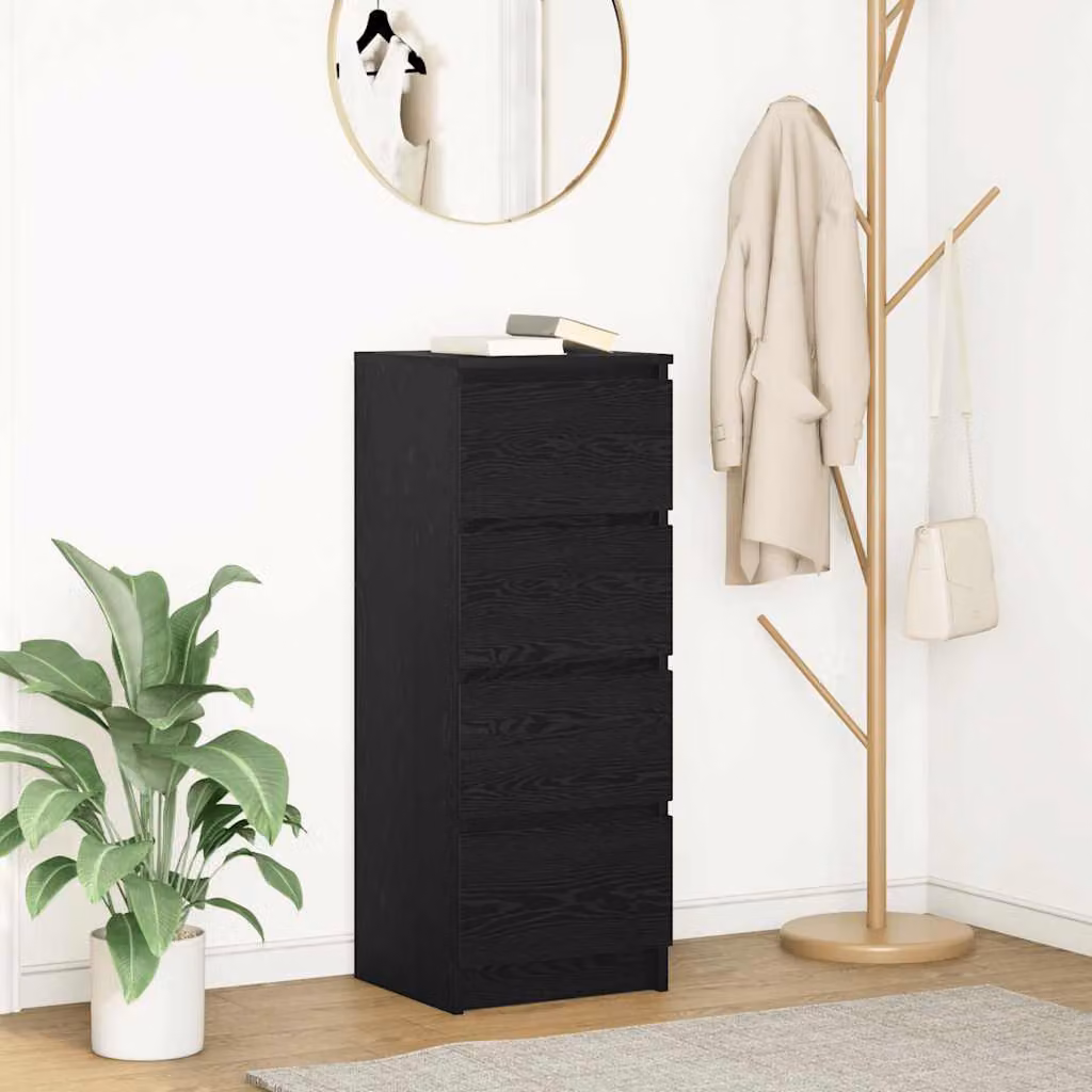 Credenza moderna vidaXL in legno nero, sospesa, L: 37,5 cm, P: 35 cm, H: 99 cm