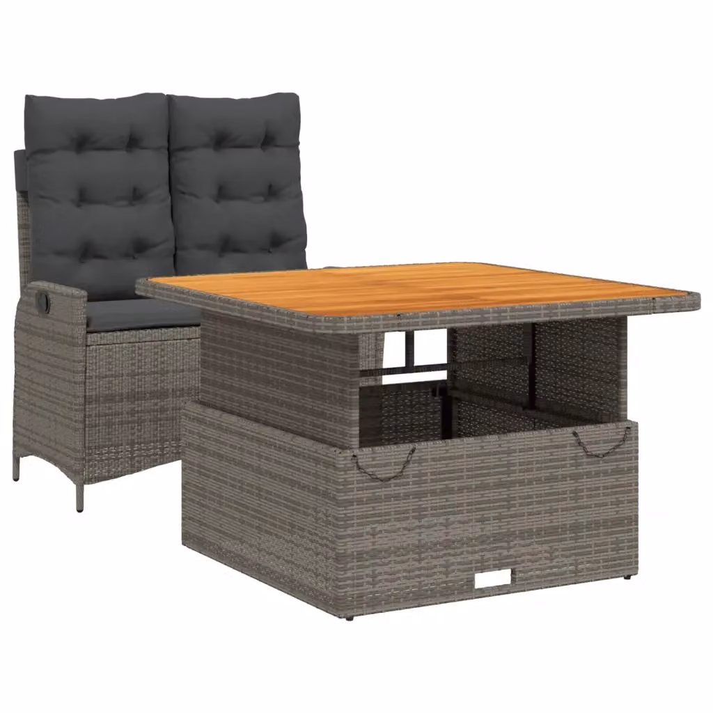 vidaXL Set da Pranzo da Giardino Moderno in Legno di Acacia Oliato Grigio e Marrone – 2