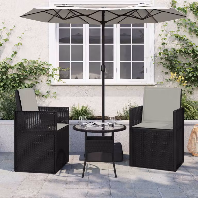 vidaXL Cuscini per Seduta e Schienale in Poliestere Grigio con Imbottitura in Schiuma e Rivestimento Impermeabile L: 47 cm, P: 45 cm, H: 36 cm