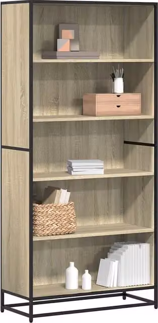 Libreria Industrial vidaXL in Legno e Metallo Marrone, L 80,5 x P 35 x H 170,5 cm – 2