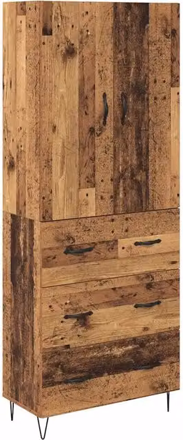 Credenza con cassetto 2 pz | Madia | Buffet da pranzo | Armadio da pranzo Legno vecchio Legno multistrato
