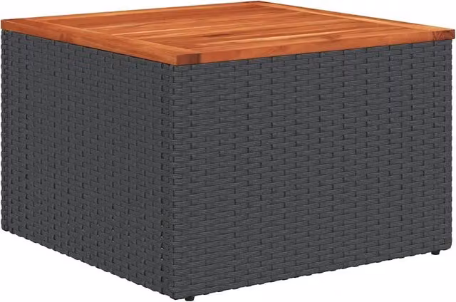 Set di Divani da Giardino vidaXL 13 Pezzi con Cuscini e Tavolino, Design Moderno a L in Polyrattan Nero con Struttura in Acciaio e Legno di Acacia