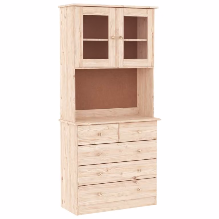 Credenza ALTA 77x35x165 cm in Legno Massello di Pino