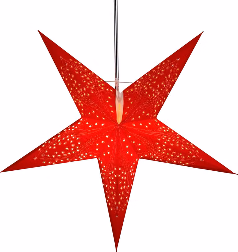 Stella di carta, 60 cm, pieghevole, illuminata, rossa, decorazione natalizia