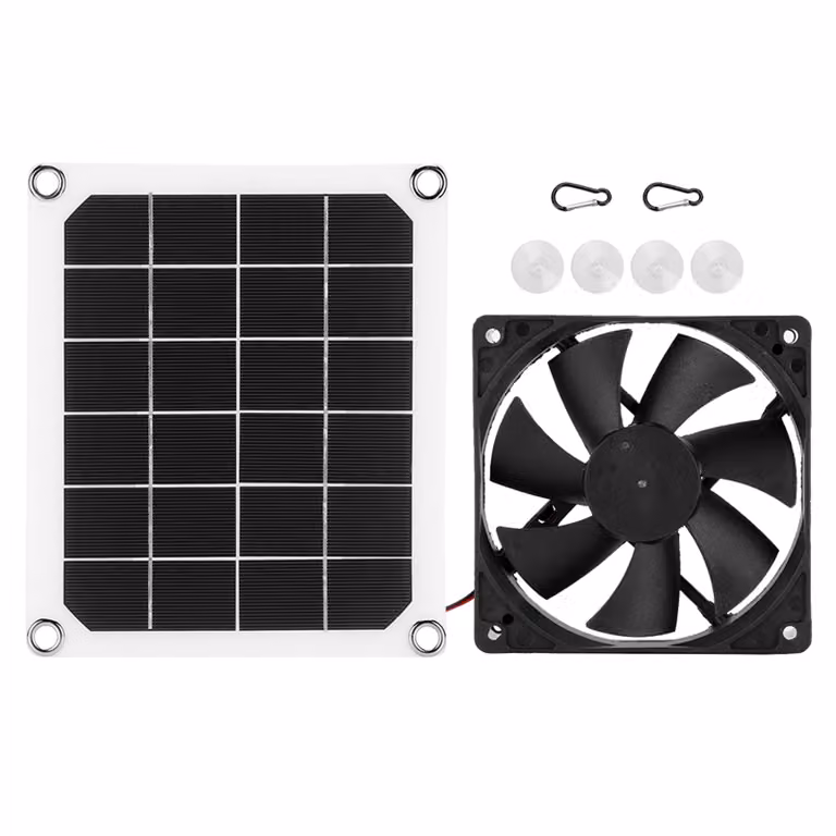 Modulo solare monocristallino 6 V 10 W per uso esterno, ventilatore di scarico di ricarica USB per serra pollaio
