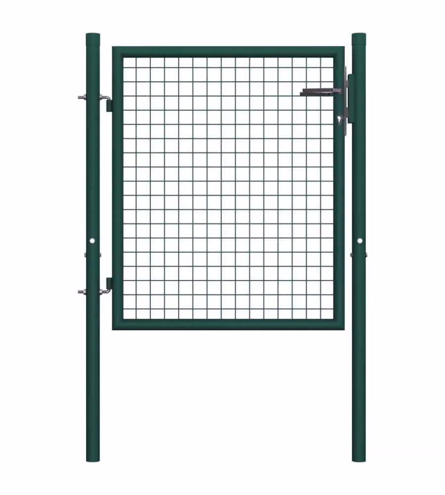 vidaXL Cancello Singolo a Battente in Acciaio Verde L: 100 cm, H: 75 cm – 2