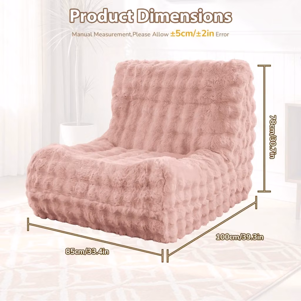 Poltrona sacco a forma di bruco rosa in flanella REDOM per bambini – 2