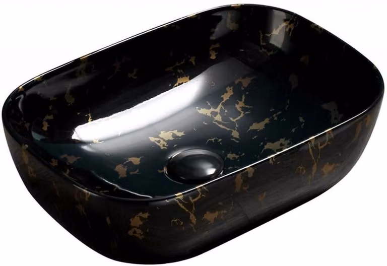Lavabo MEXEN RITA in marmo nero/oro 45 cm