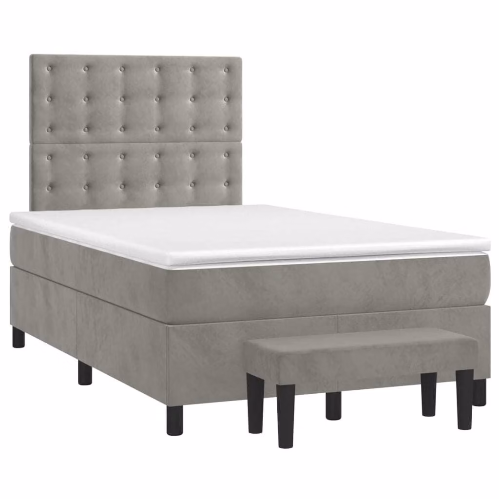 Maison Exclusive - Letto boxspring con materasso grigio chiaro 120x190 cm velluto