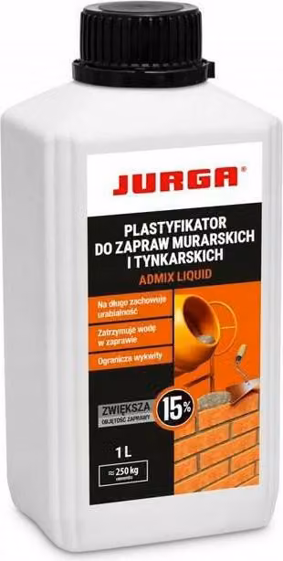 Jurga Admix Plastificante Liquido Per Malte Da Muratura E Intonaco 1L