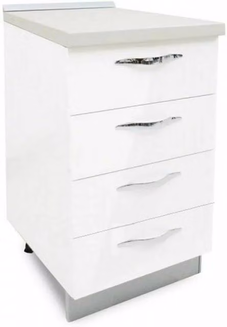 My Brand Cassettiera Cucina Componibile 4 Cassetti 45 cm Bianco Lucido