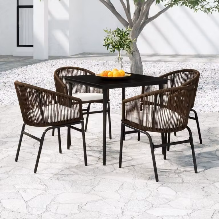 Maison Exclusive - Set da pranzo da giardino a 5 pezzi, marrone