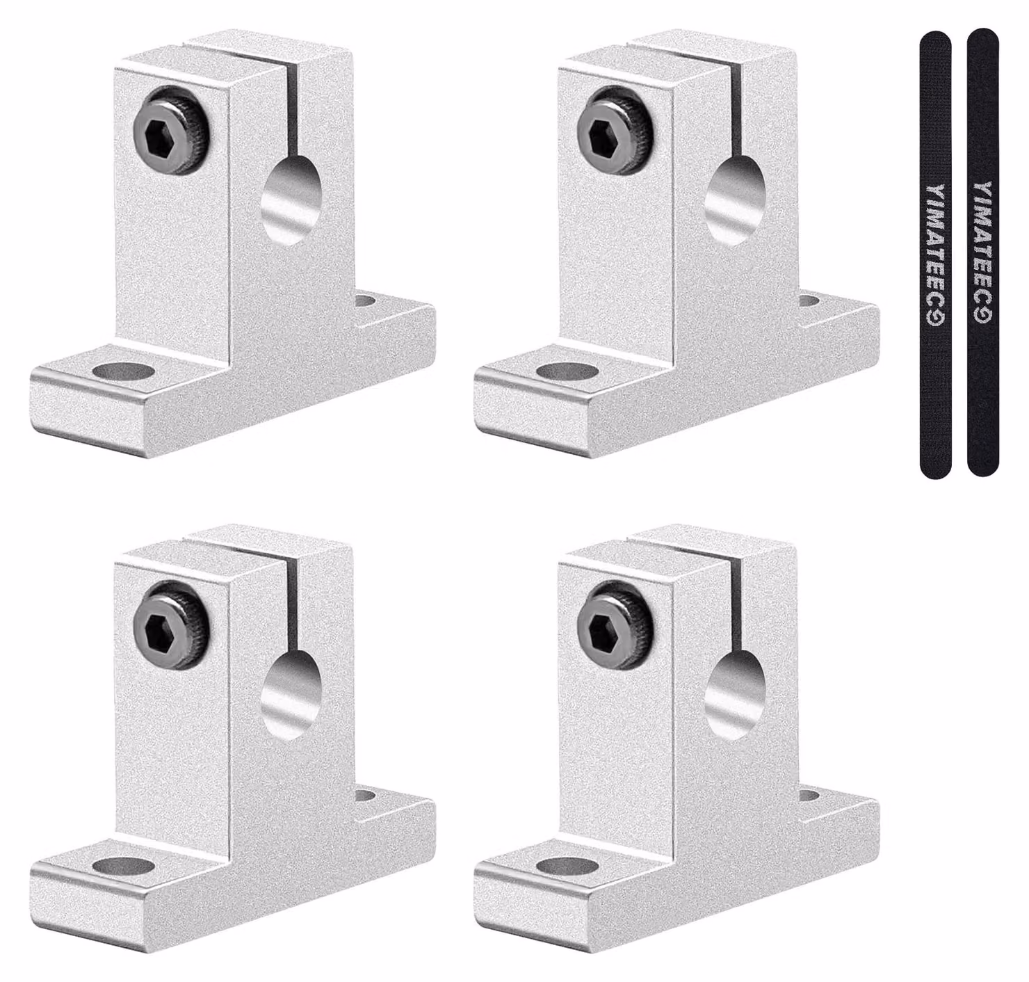 Supporto per guida lineare a morsetto, 4 pezzi. Staffa in lega di alluminio per asse SK20