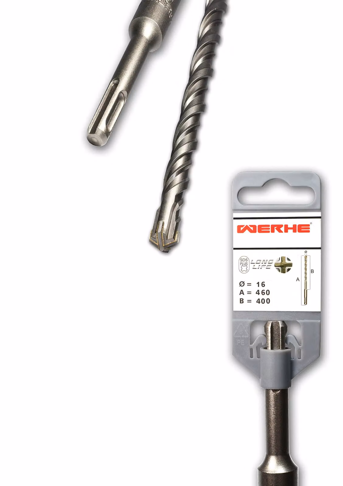 WERHE SDS PLUS punta a croce per calcestruzzo 16 x 460 mm