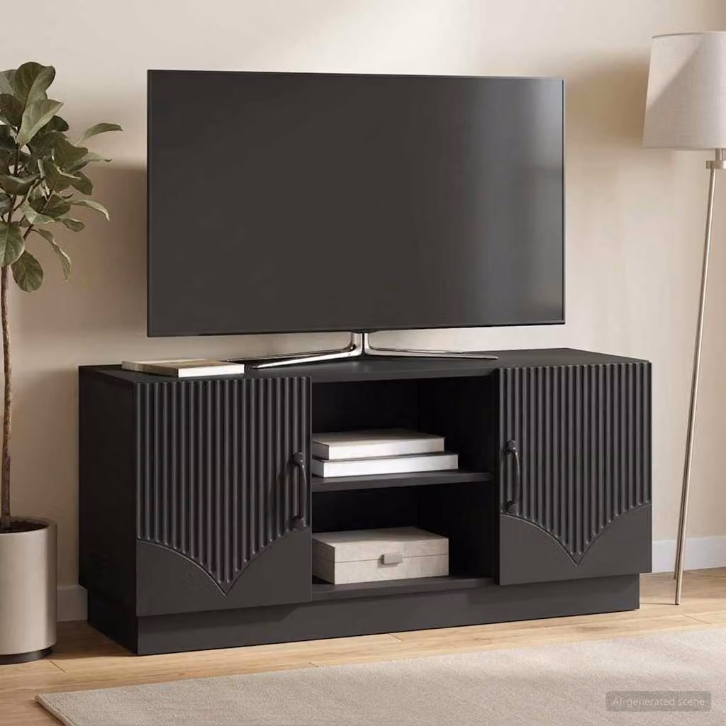 Mobile TV vidaXL moderno in legno ingegnerizzato nero L 102 cm x P 34,5 cm x H 47 cm