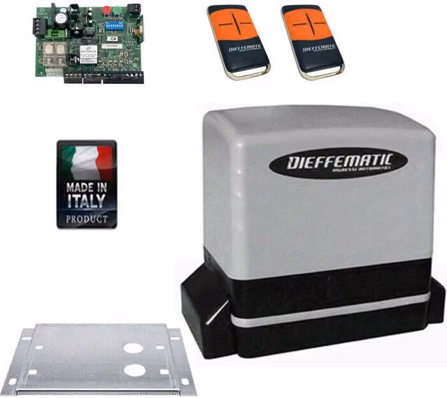 MOTORE CANCELLO SCORREVOLE 600KG 24V CENTRALE DI COMANDO RICEVENTE + TELECOMANDI