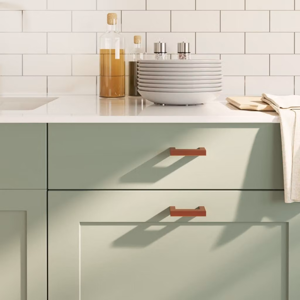 Set di 20 maniglie per mobili a barra vidaXL in acciaio inox color bronzo, lunghezza 64 mm