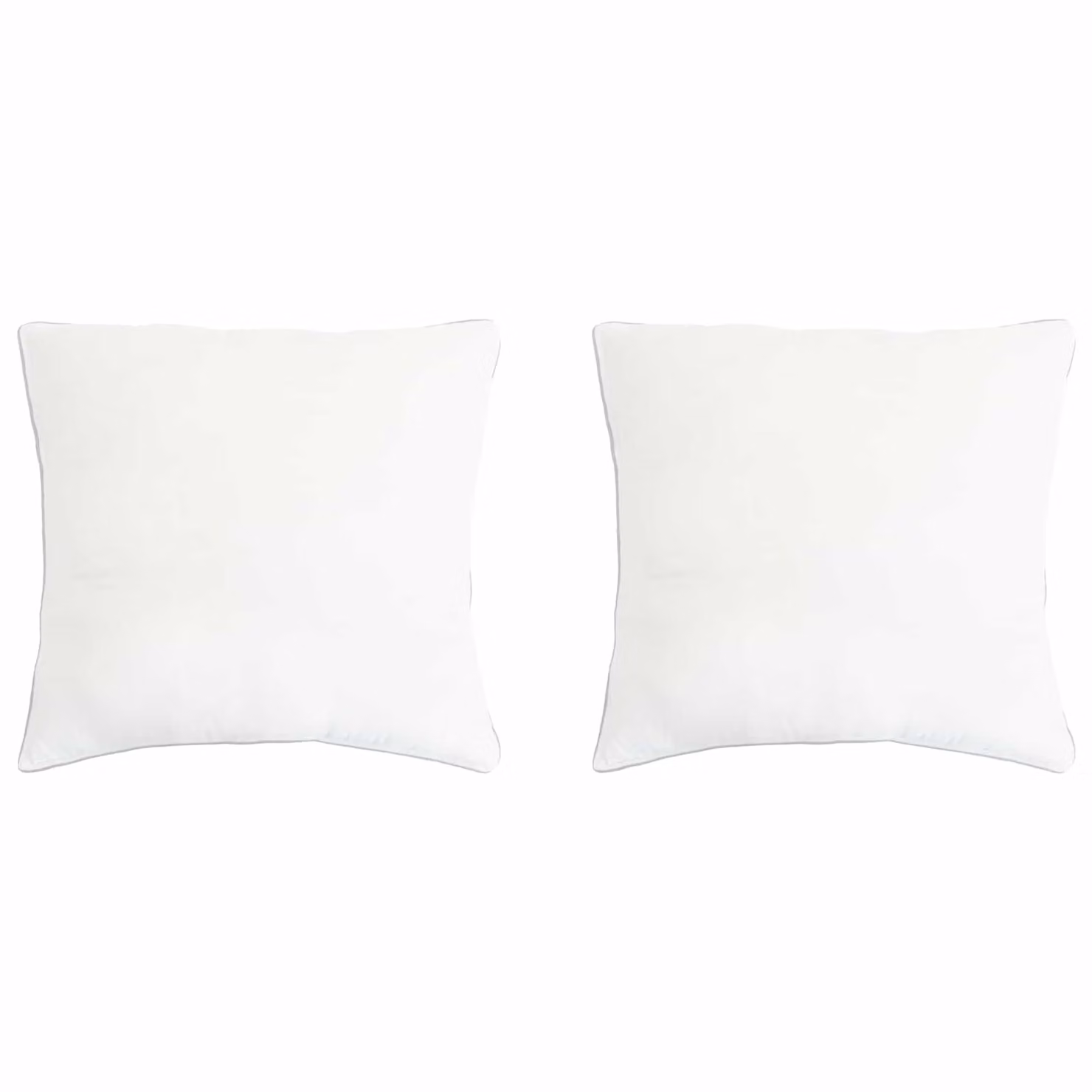 Set di 2 cuscini quadrati vidaXL in fibra di bambù e poliestere, colore bianco, 80 x 80 cm