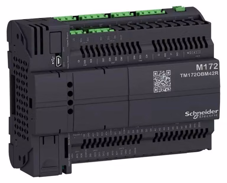 Controllore PLC Schneider Electric, Modicon M172 Optimized, 42 I/O, Ethernet, Modbus, BACnet, 24 V CA/CC TM172OBM42R