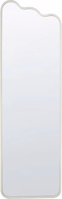 Specchio da parete BELIANI in metallo e vetro bianco con forma organica irregolare, stile minimalista, L: 45 cm, H: 145 cm