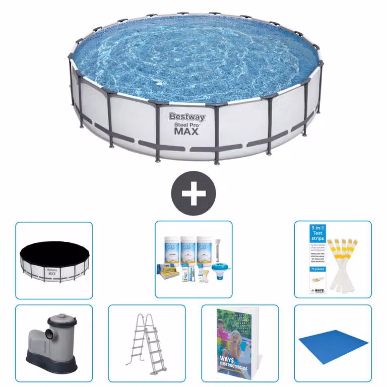 Bestway Steel Pro MAX, piscina in acciaio, forma rotonda - 549x122 cm - 6 pezzi, modello S599