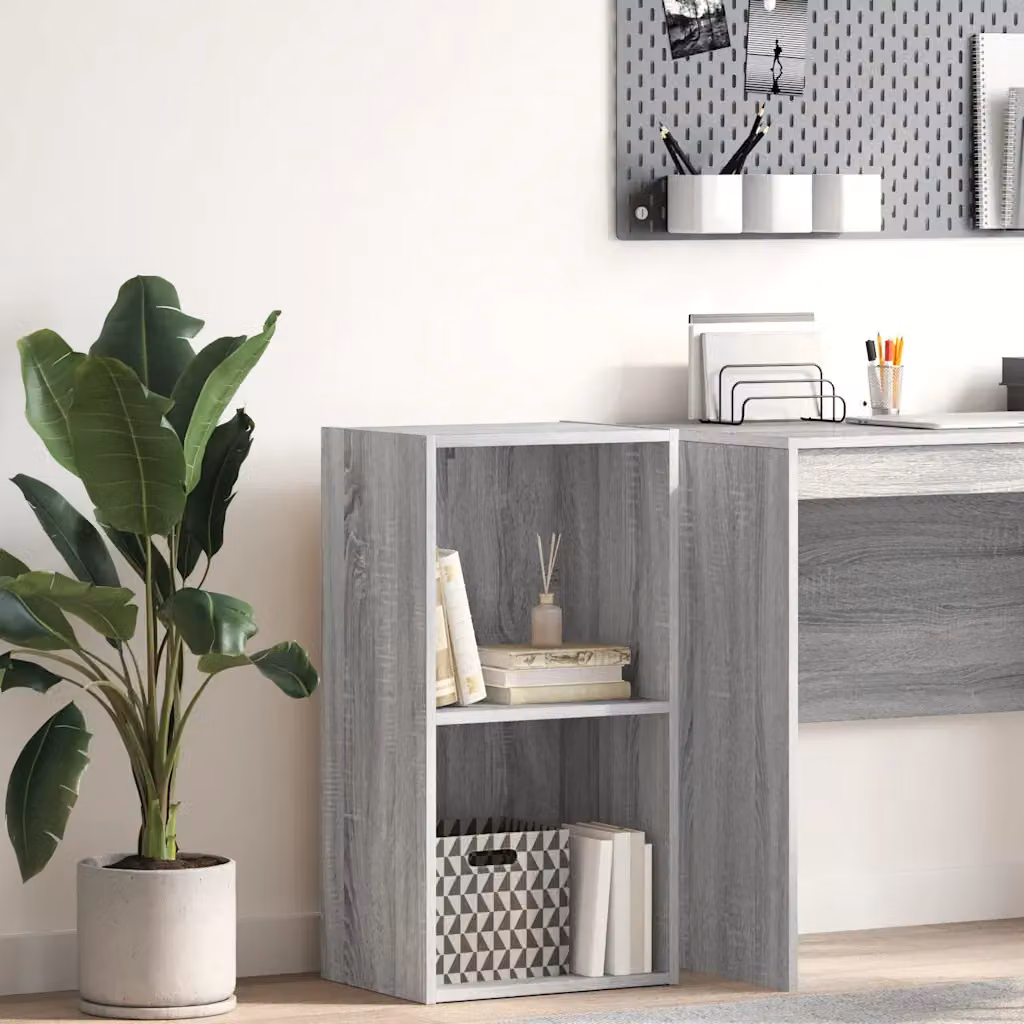 Libreria moderna da parete vidaXL in legno e MDF, Grigio, L 40 cm x P 30 cm x H 77 cm