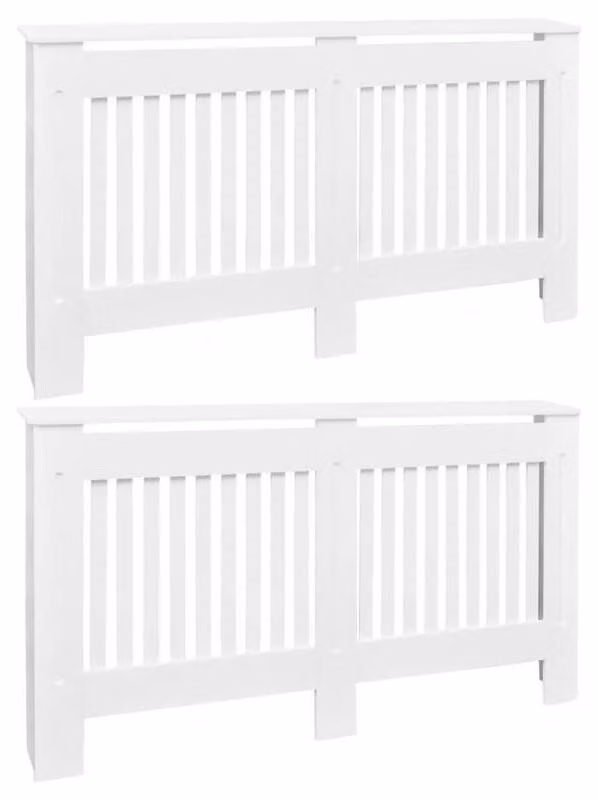 Copertura per radiatore – 152 cm – Set di 2 pezzi – Plastica resistente – Rivestimento per radiatore bianco