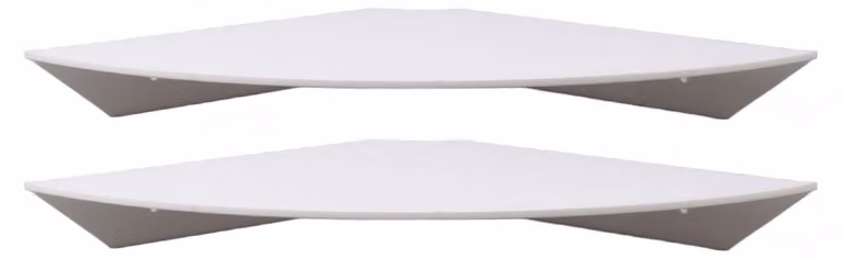 Set di mensole sospese in acrilico, confezione da 2, colore bianco