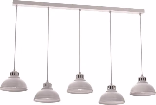 Lampada a sospensione lineare Sven Luminex in metallo beige con 5 x E27 – 1