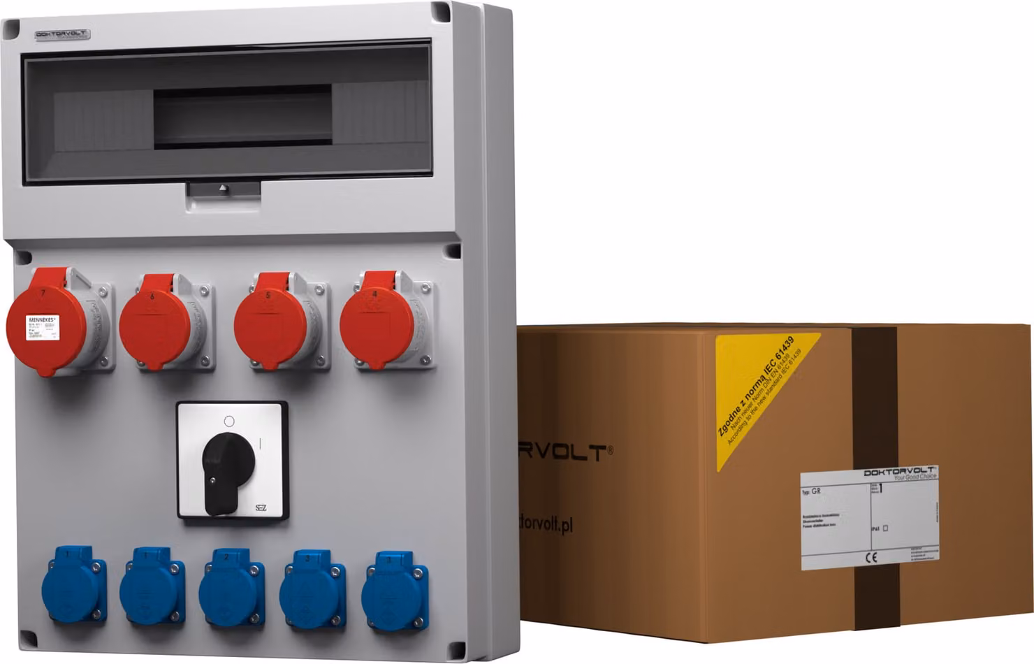 Distributore di potenza GR 3x16 1x32 5x230V Interruttore a camme 0-1 Doktorvolt® 9061