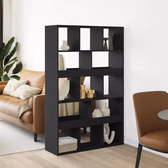 Divisorio per stanza VIDAXL nero in MDF con finitura opaca L: 100 cm, P: 33 cm, H: 156,5 cm