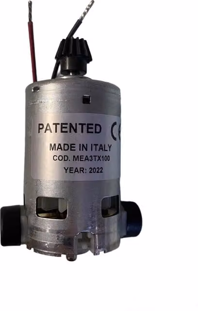 Motore con pignone per abbacchiatore elettrico Olivgreen 500 Plus Minelli P Zero colore argento con batteria ricaricabile Valgarden per professionisti