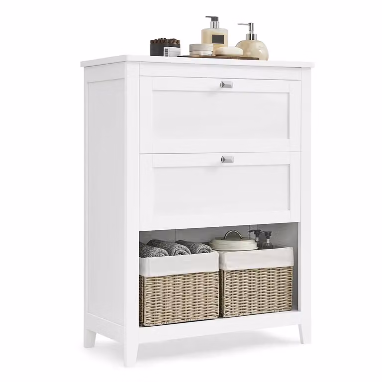 Mobile da Bagno con 2 Cassetti Bianco