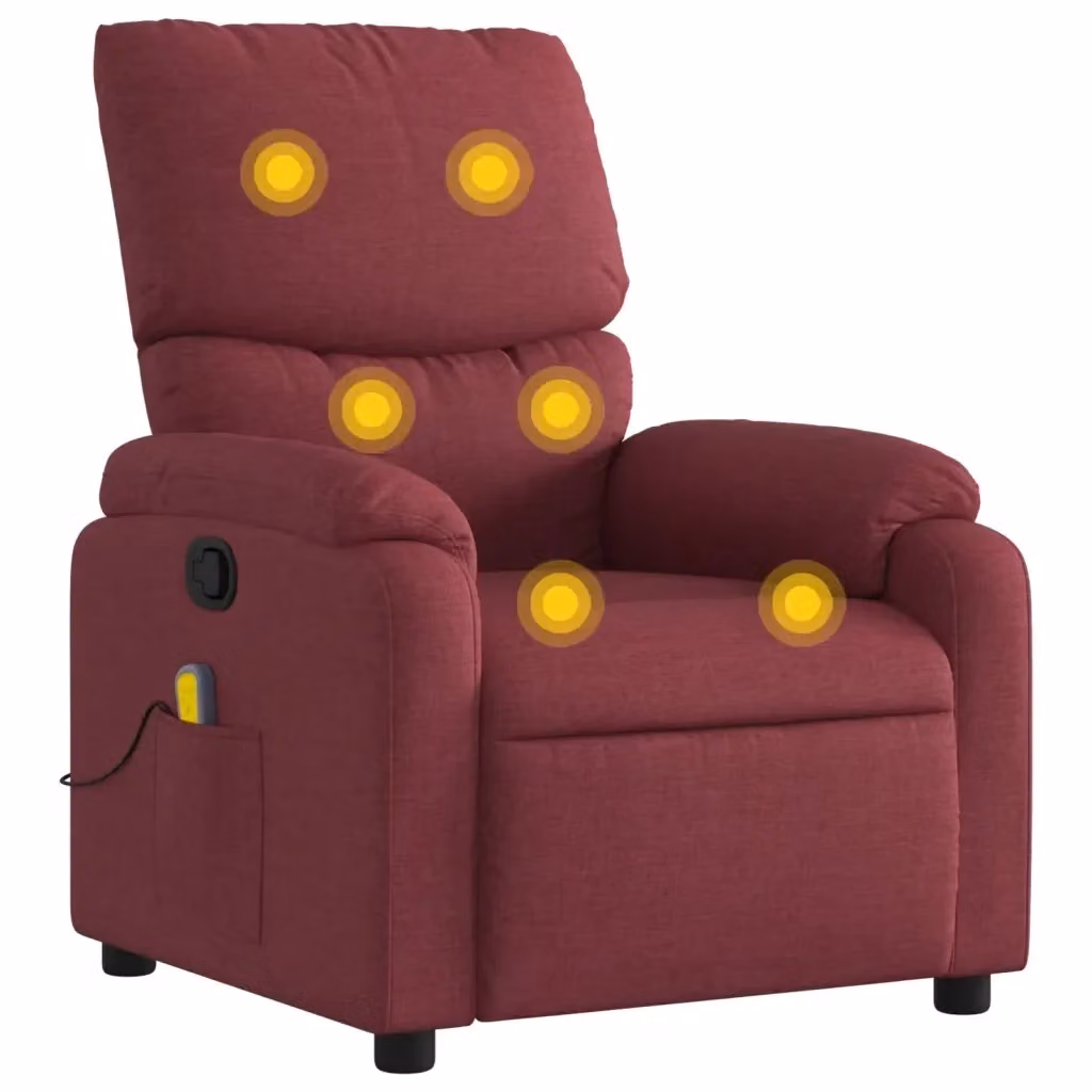 Poltrona Reclinabile Relax vidaXL in Tessuto Rosso con Braccioli e Regolazione Manuale – 2