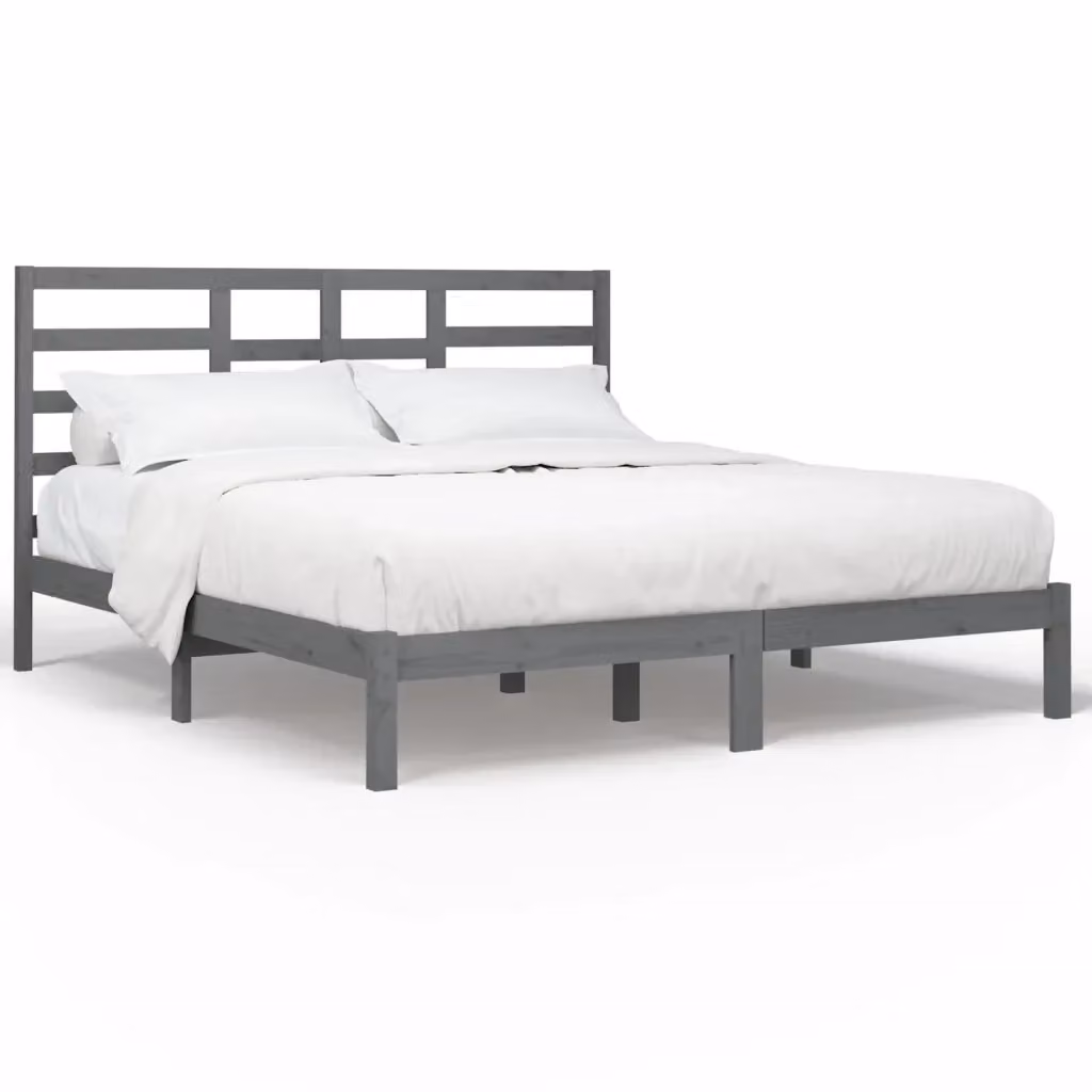 Giroletto vidaXL in legno massello di pino grigio, stile rustico, 200 x 200 cm – 2