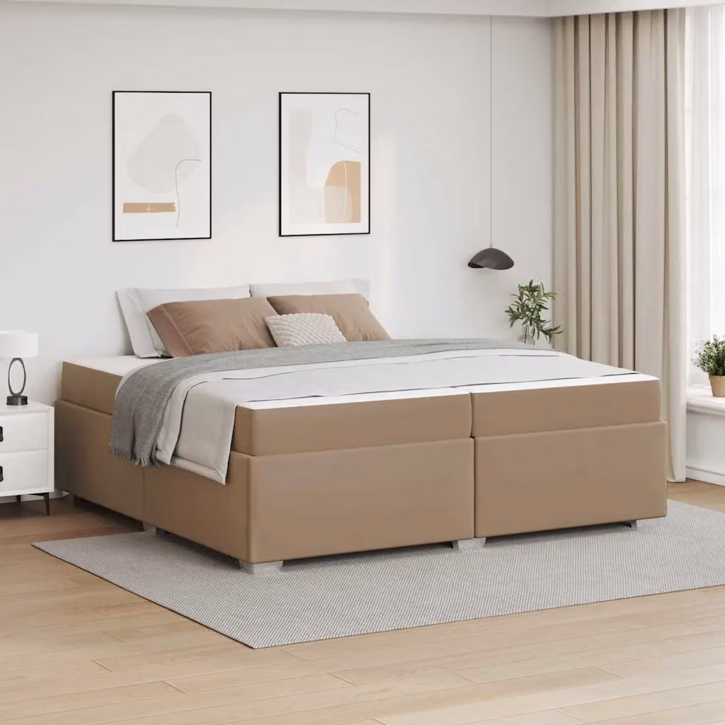 Struttura del letto moderna vidaXL in ecopelle color marrone, L/P/H: 200 x 200 x 181 cm