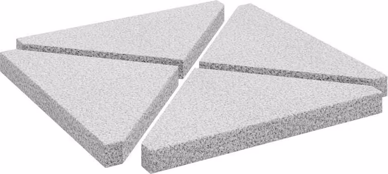Piastre per Parasole 4 pz in Granito Triangolare 14 kg Grigio