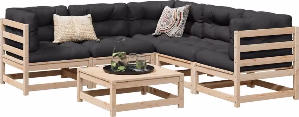 Maison Exclusive - Set Divani da Giardino 6 pz in Legno Massello di Pino