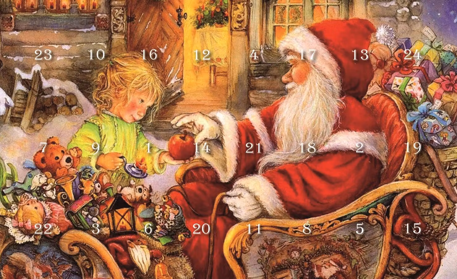 Decorazioni natalizie in vetro, mini calendario dell'Avvento, 3 cm, 24 decorazioni