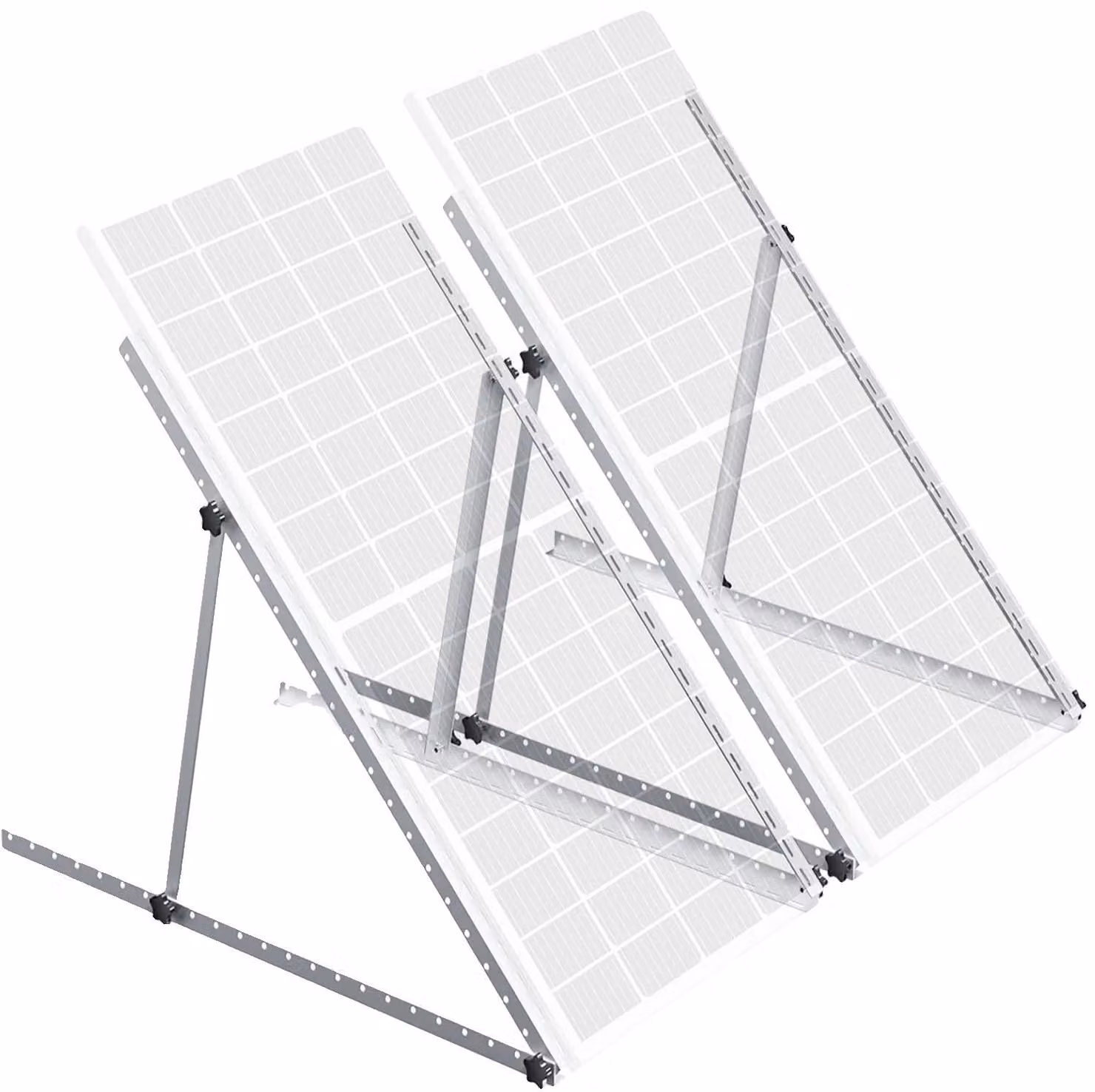 Supporto per pannelli solari, inclinazione regolabile, struttura in alluminio resistente, confezione da 2 set, dimensioni 45 pollici