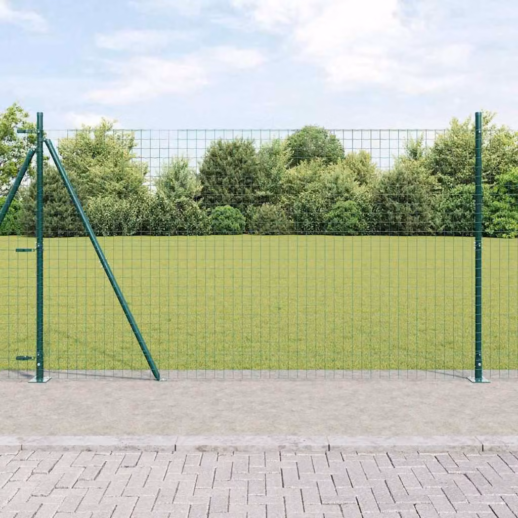 Maison Exclusive - Recinzione con pali. Verde 1.5 x 10 m Acciaio