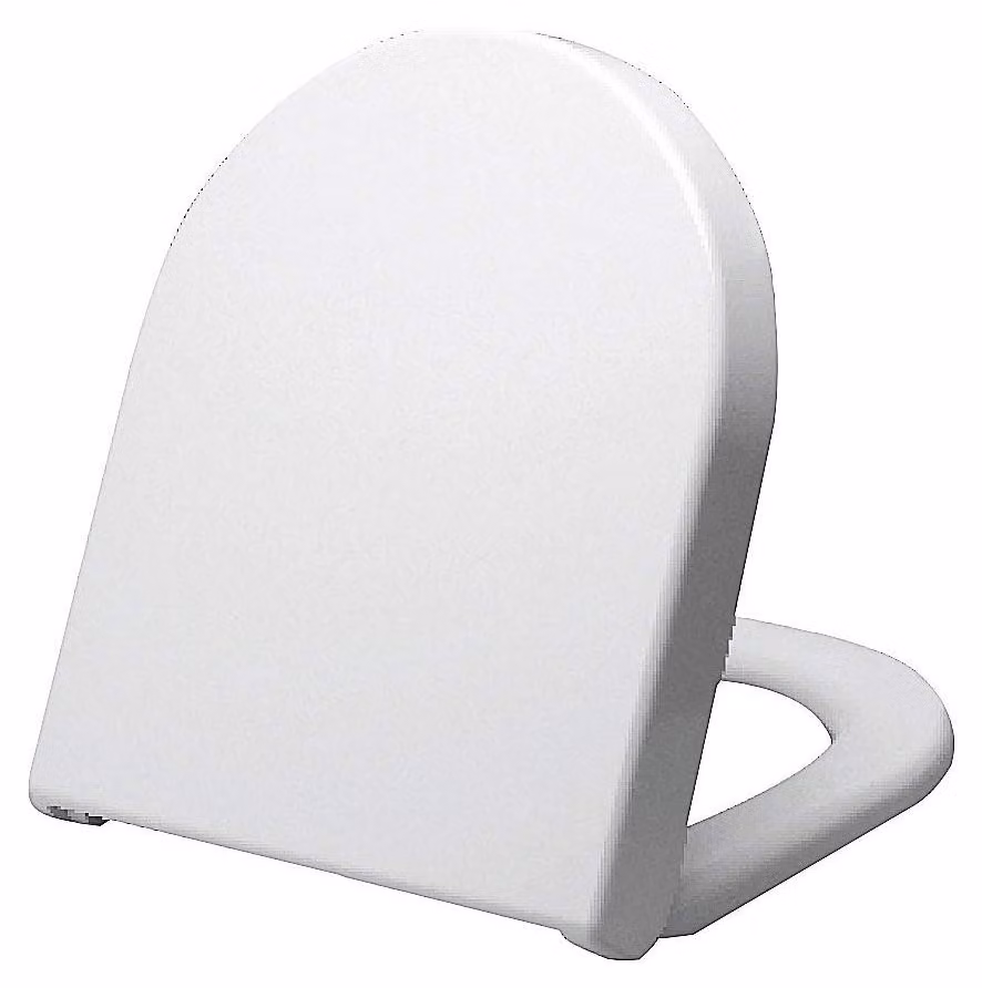Copertura per WC in Duroplast, con sistema di chiusura ammortizzata e cerniere in metallo