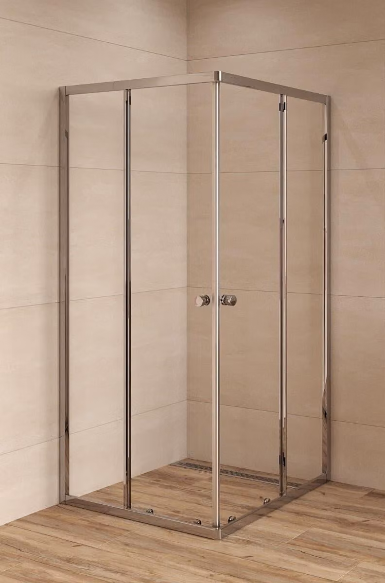 Cabina doccia SAT Project, 90x90 cm, porta scorrevole, vetro trasparente, trattamento EasyClean, finitura cromata